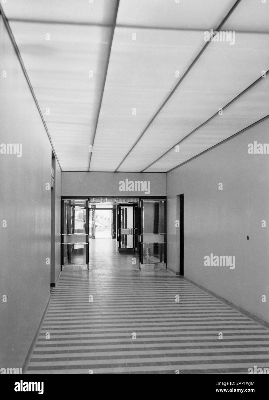 Journey to Poland  Interior of the arrivals hall of Warsaw Airport in Poland Date: 1934 Location: Poland, Warsaw Keywords: airports Stock Photo