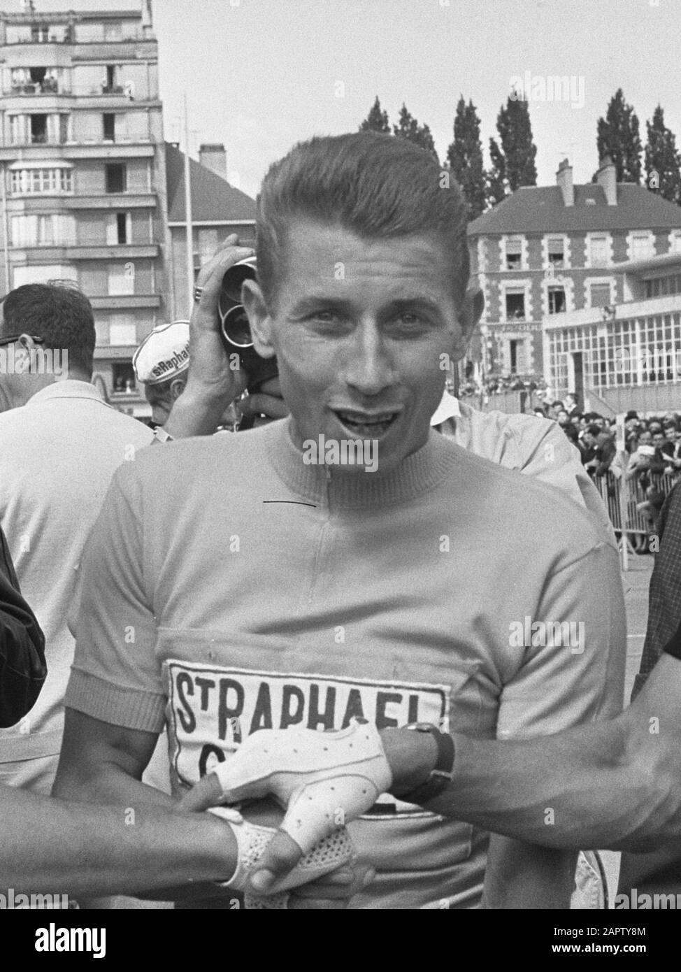 51st Tour de France 1964, Ab Geldermans, Jacques Anquetil and Jo de Roo, in the background Pierre Everaert.; Stock Photo