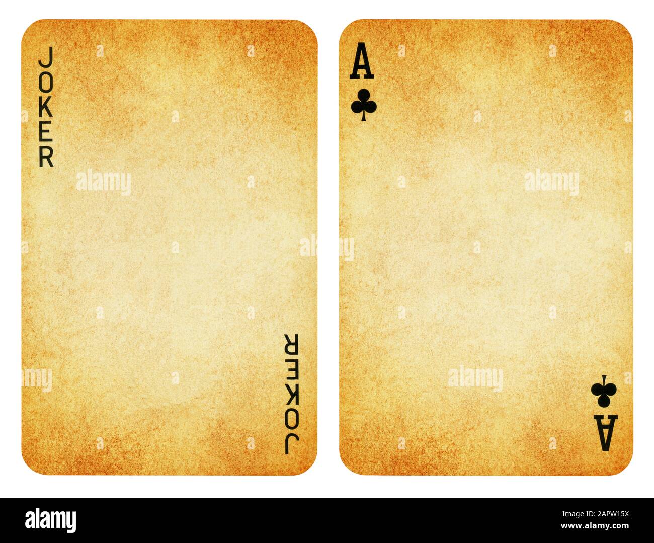 Ace of clubs and Joker playing cards isolated on white Stock Photo Alamy