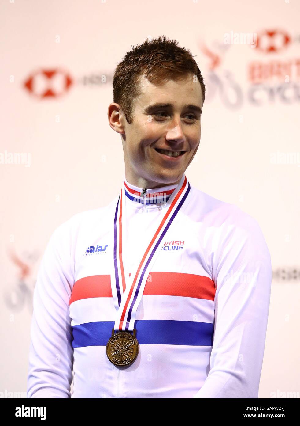 Gold medalist John Archibald after winning the Men's Individual Pursuit during day one of the HSBC UK National Track Championships at the National Cycling Centre, Manchester. Stock Photo