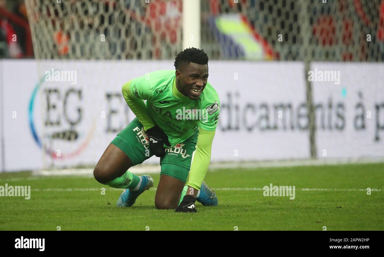 Liege Belgium 24th Jan 2020 Liege Belgium January 24 Sakala Fashion Junior Of Kv Oostende Suffers