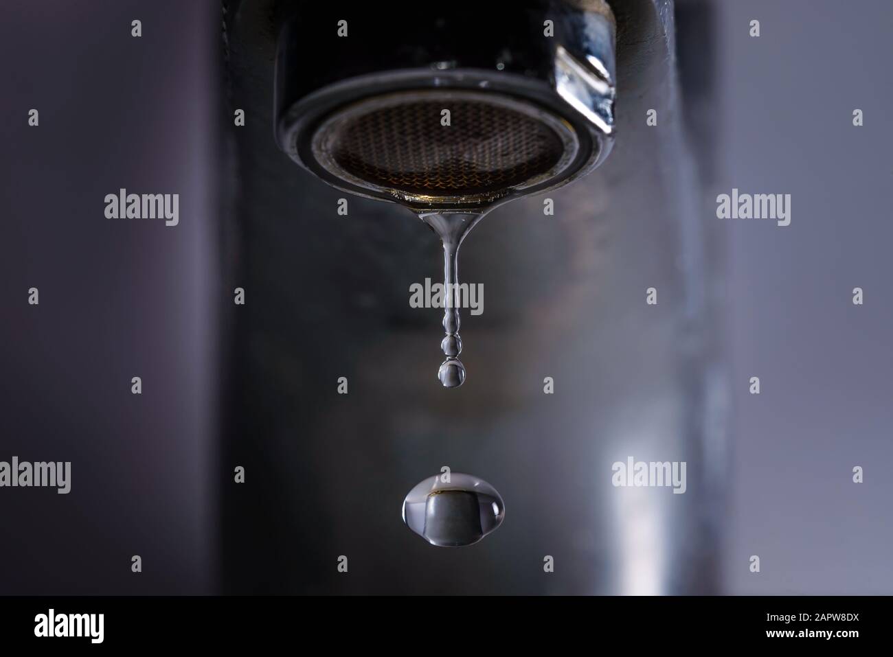 Bathroom tap leaking water drops Stock Photo Alamy