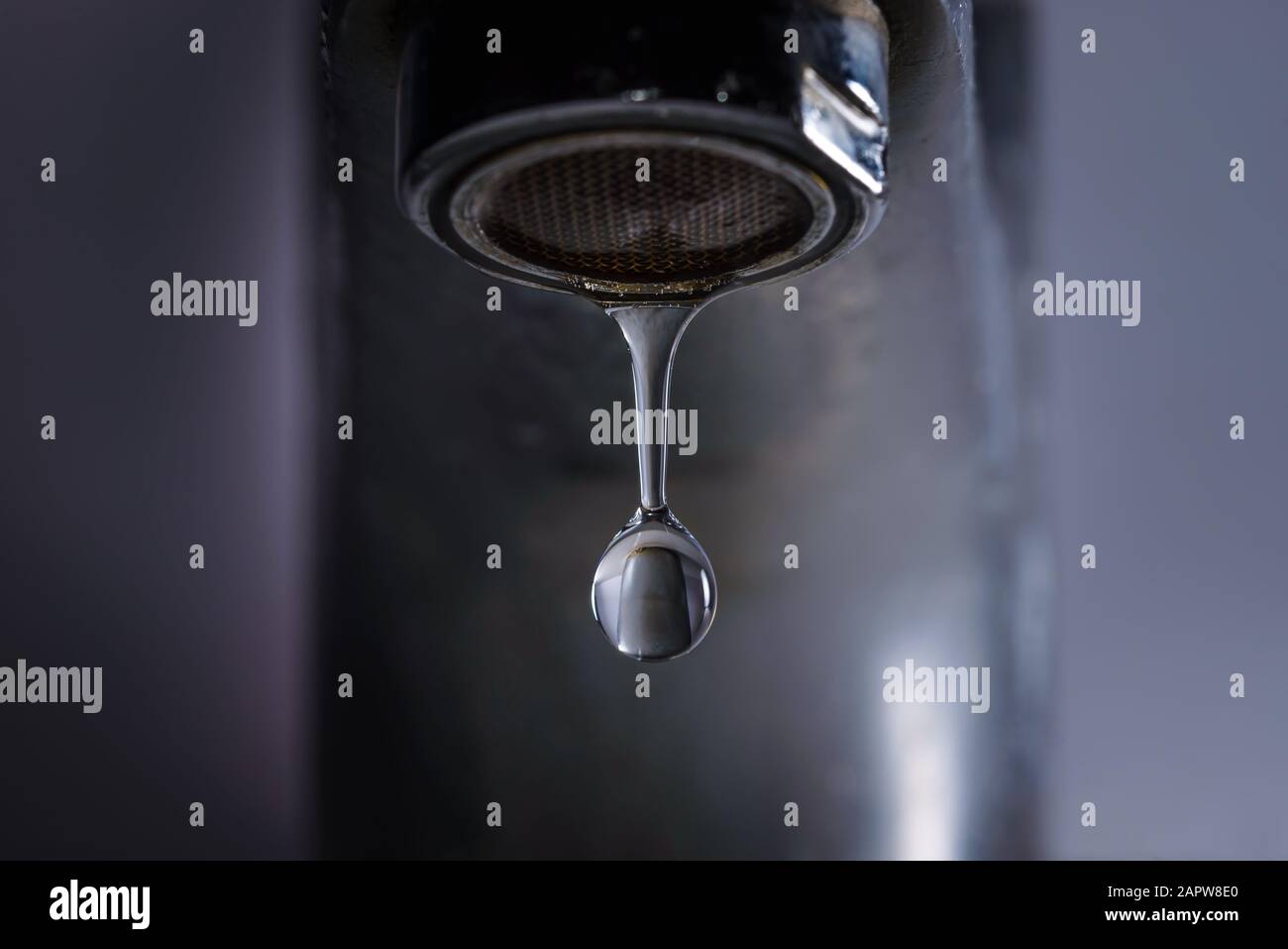 Bathroom tap leaking water drops Stock Photo Alamy