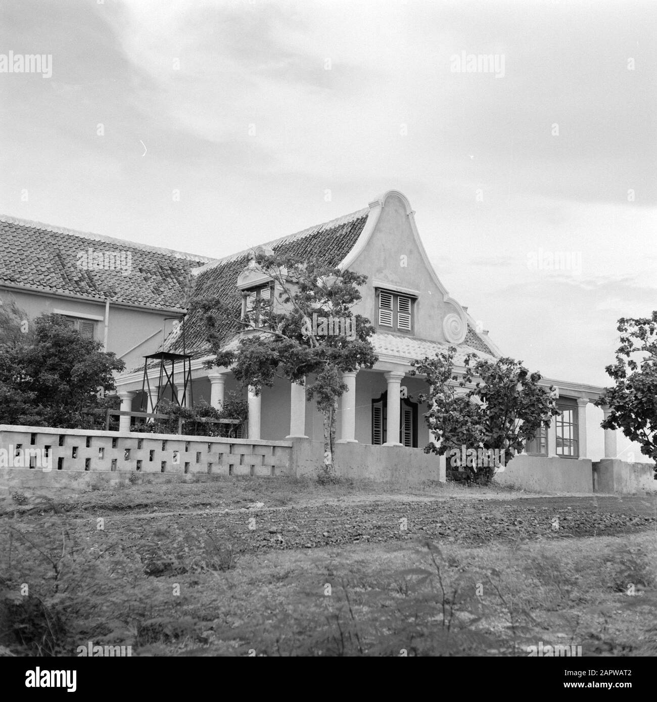 Netherlands Antilles and Suriname at the time of the royal visit of Queen Juliana and Prince Bernhard in 1955  Country house Zeelandia on Curaçao Date: October 1955 Location: Curaçao Keywords: buildings Stock Photo