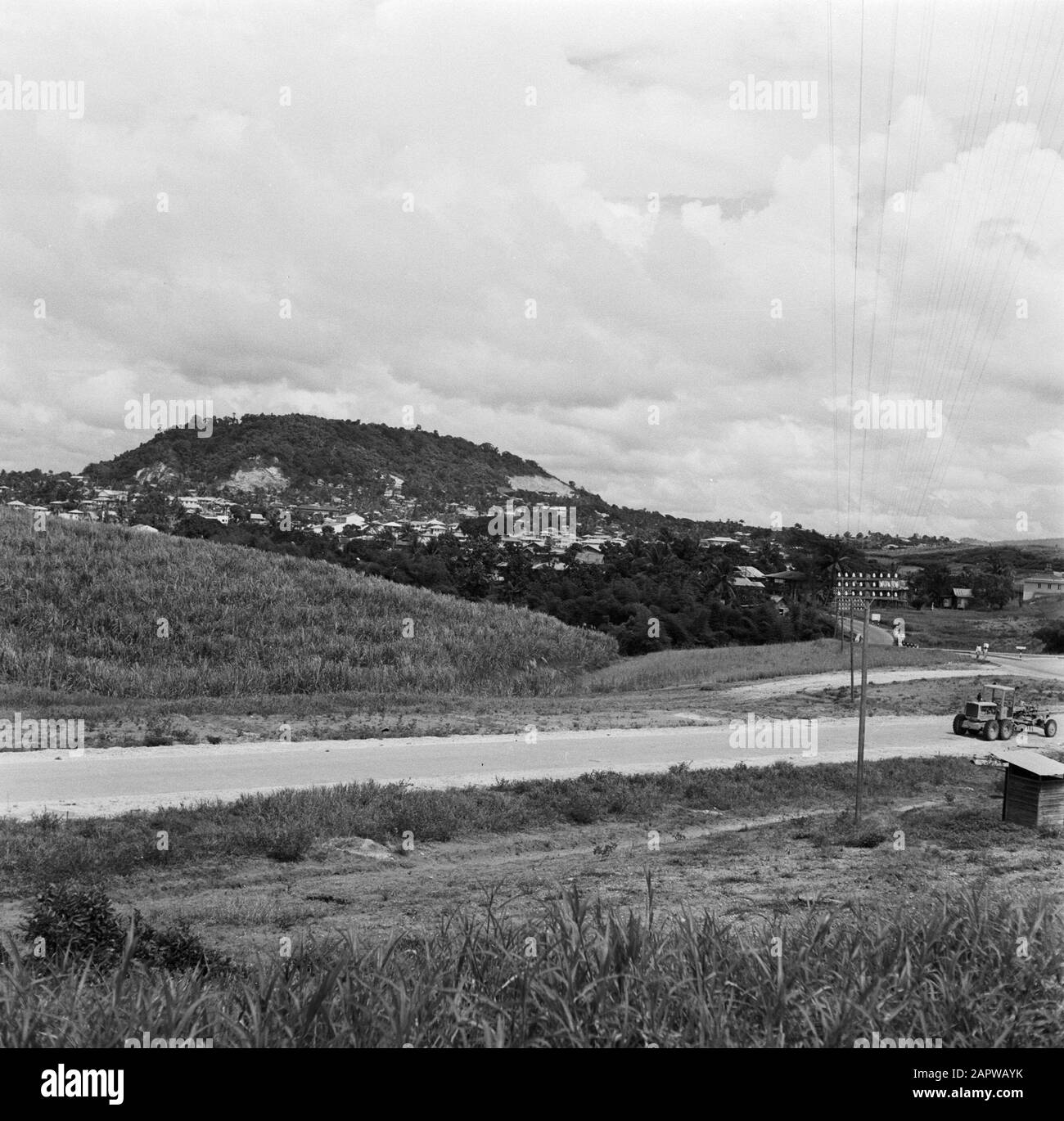 Dutch Antilles and Suriname at the time of the royal visit of Queen Juliana and Prince Bernhard in 1955  Landscape near San Fernando on Trinidad Date: 1 October 1955 Location: San Fernando, Trinidad Keywords: landscapes Stock Photo