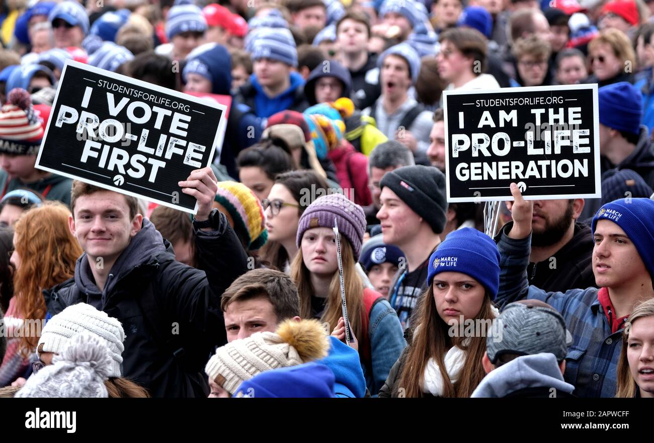March for Life 2020 event in Washington DC Stock Photo