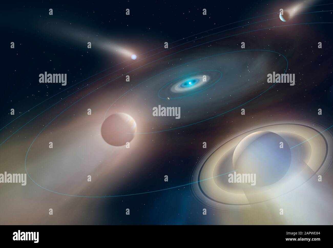 Solar System Schematic Stock Photo