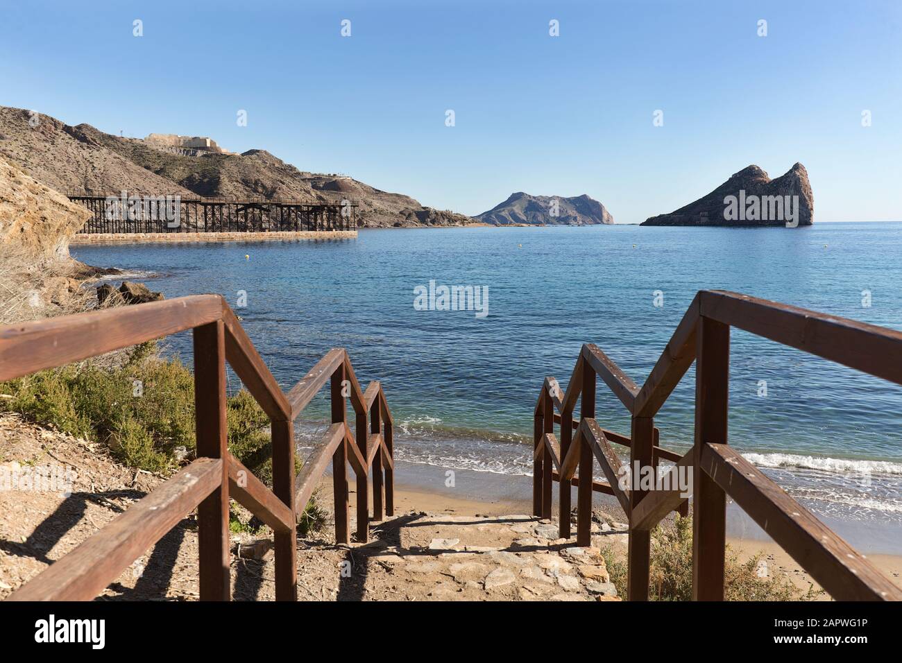Cookers Beach in the town of Aguilas, province of Murcia, Spain Stock Photo