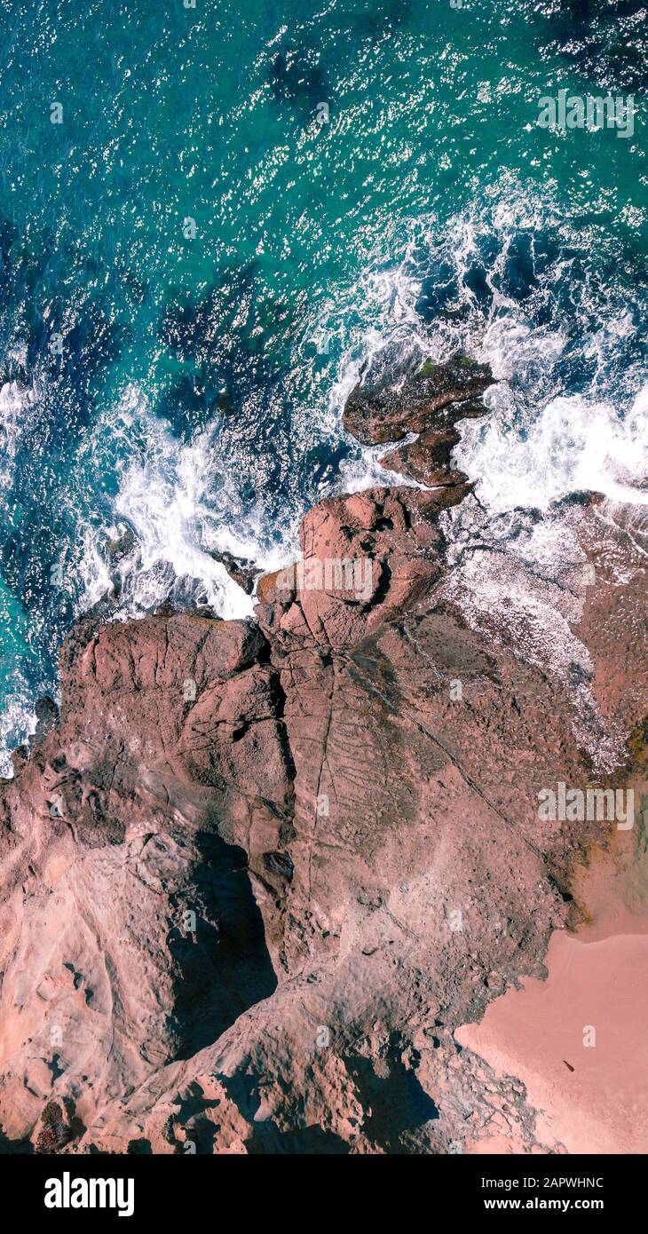 Aerial view waves reaching coast hi-res stock photography and images ...