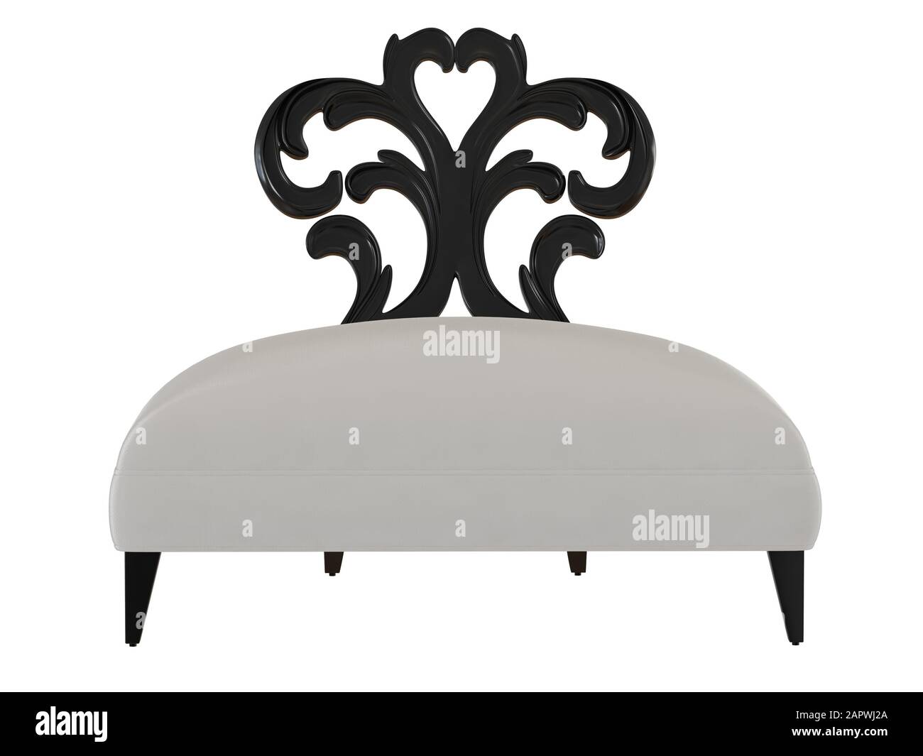Soft chair with a beautiful back from the patterns on a white ...