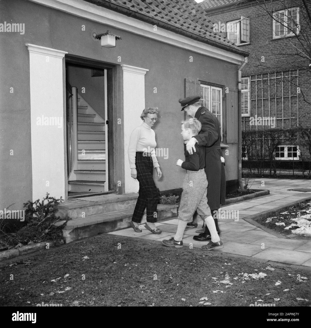 Day in the life of the family Svendsen Mr. Svendsen on the garden path