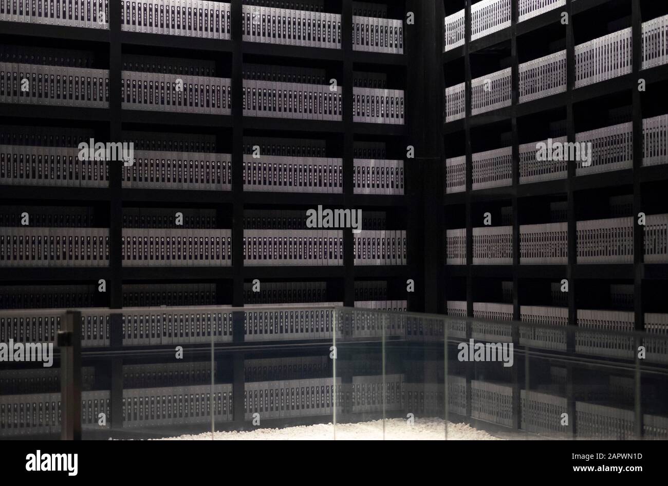 NANJING / CHINA - NOV 03 2019: Nanjing Massacre Memorial, The evidence of the Japanese massacre, Dense Documented thousands of victims files. It is to Stock Photo