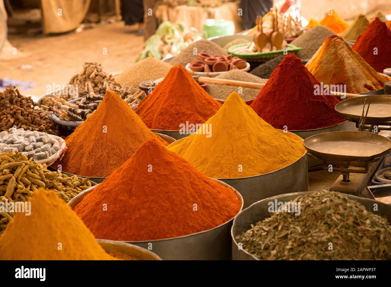 Closeup Shot Of Colorful Asian Spices In The Market With A Blurry Background Stock Photo Alamy