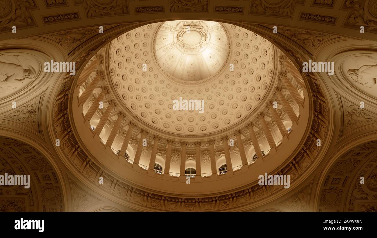 Dome in the Main Rotunda inside the City Hall in San Francisco Stock