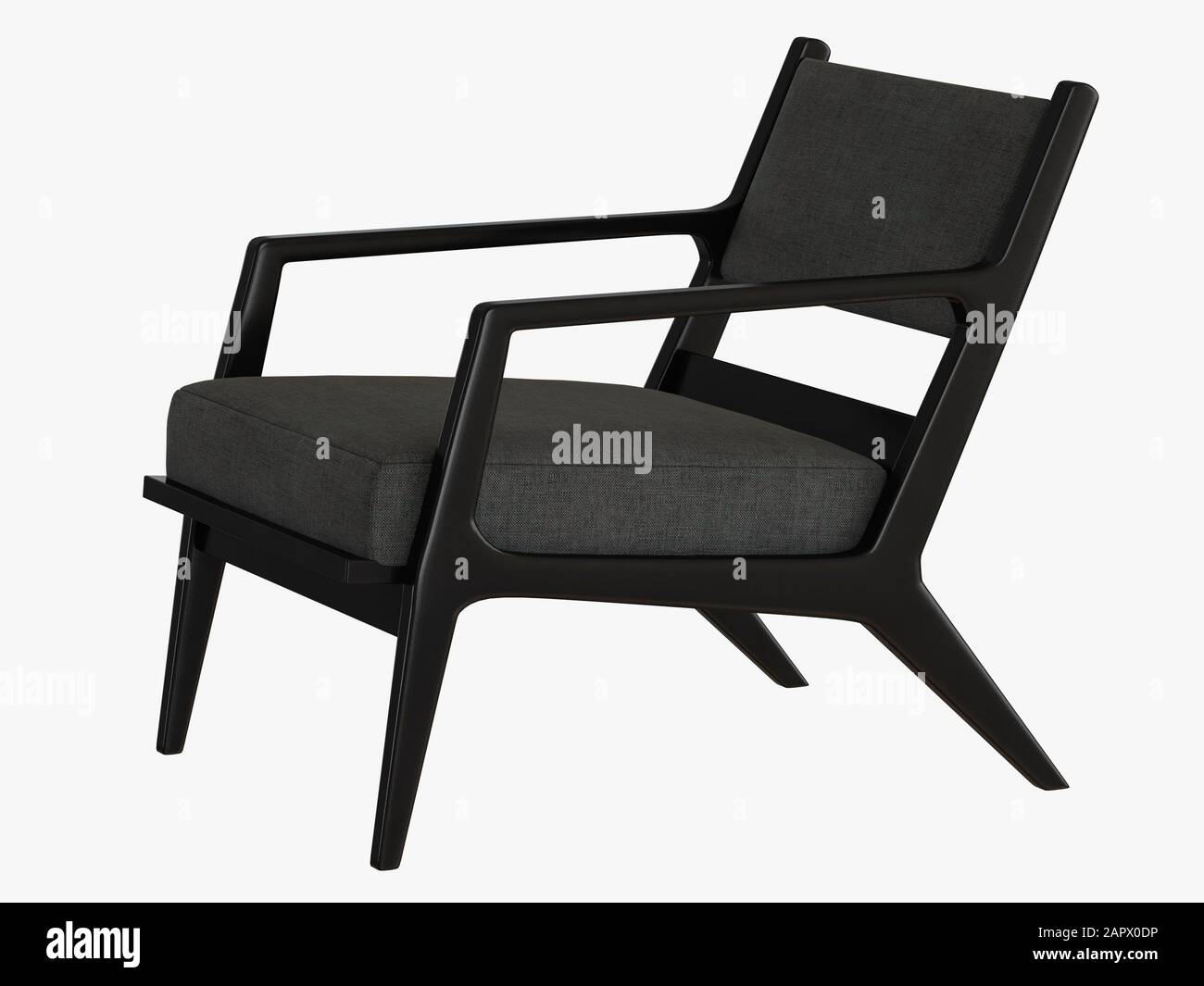 Gray armchair side view 3d rendering Stock Photo Alamy