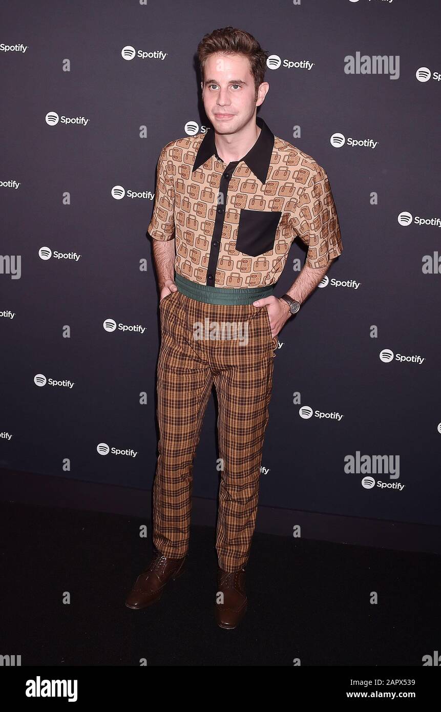 WEST HOLLYWOOD, CA - JANUARY 23: Ben Platt attends at the Spotify Best