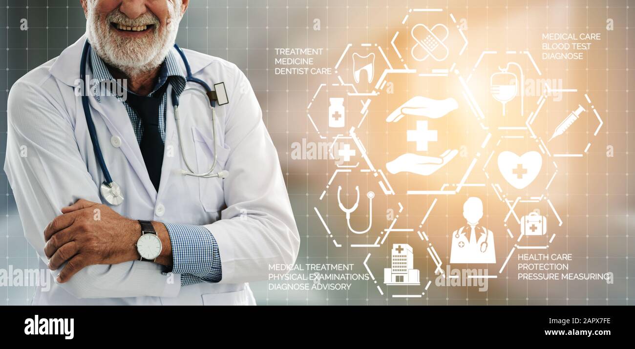 Medical Healthcare Concept Doctor In Hospital With Digital