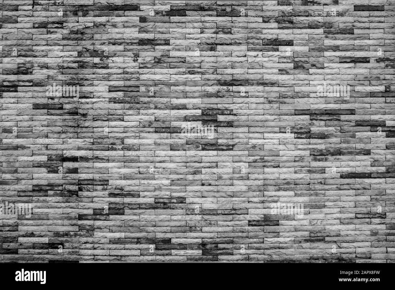 Abstract Brick Wall Patterns in Black and White as Background or Textures Stock Photo