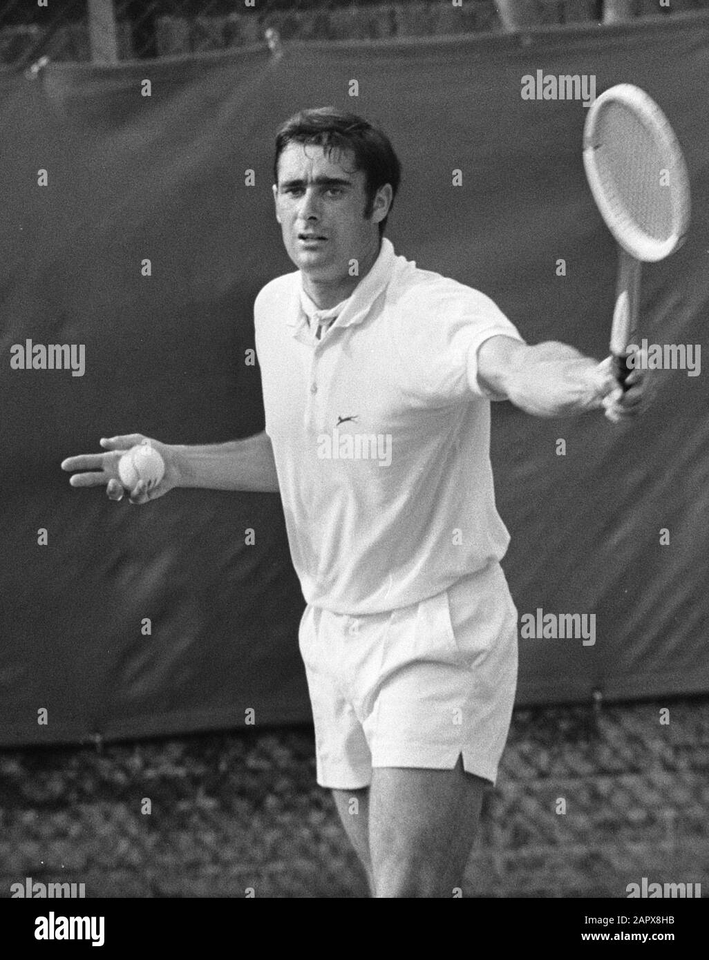 English tennis player Roger Taylor at the 1969 Dutch Open in Hilversum.  Origin: Open Dutch Tennis Championships 1969 in Hilversum Stock Photo -  Alamy