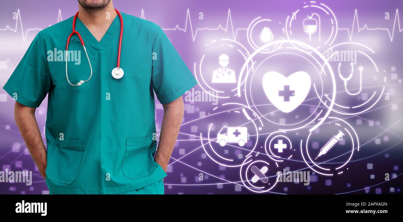 Medical Healthcare Concept Doctor In Hospital With Digital