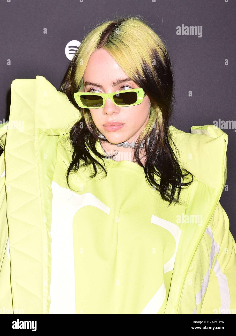 WEST HOLLYWOOD, CA - JANUARY 23: Billie Eilish attends at the Spotify Best New Artist 2020 Party at The Lot Studios on January 23, 2020 in Los Angeles, California. Stock Photo