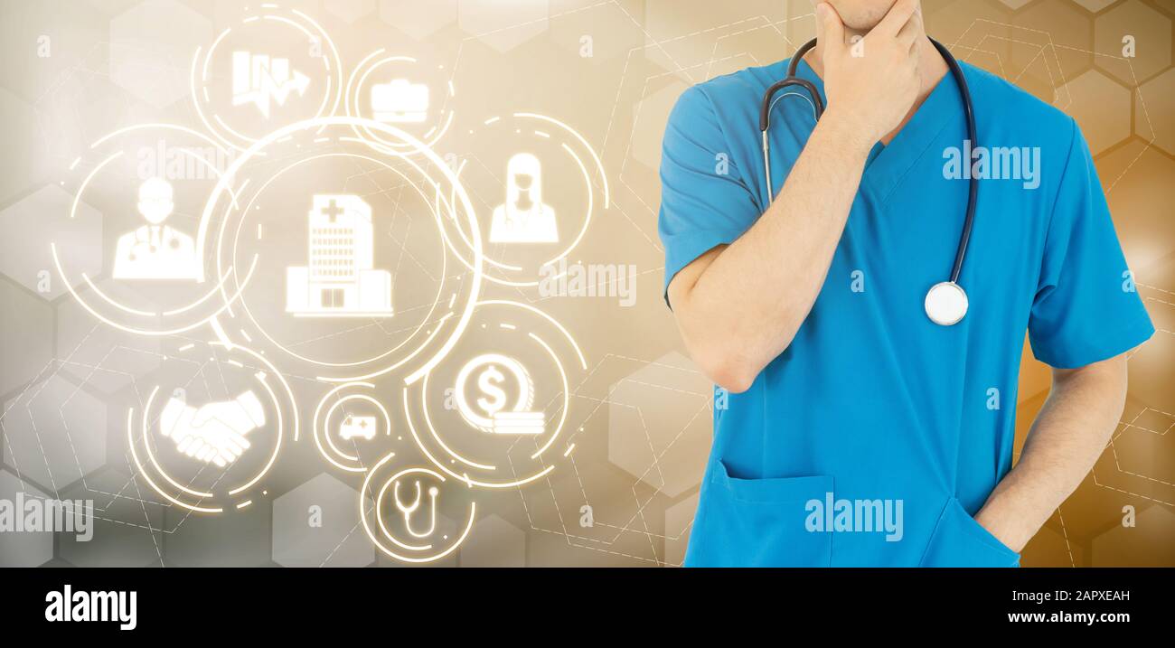 Health Insurance Concept Doctor in hospital with health