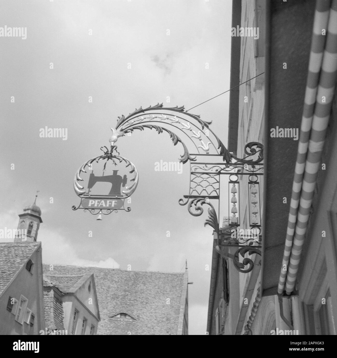 Mittelfranken Wrought iron signboard of a sewing machine shop Date ...