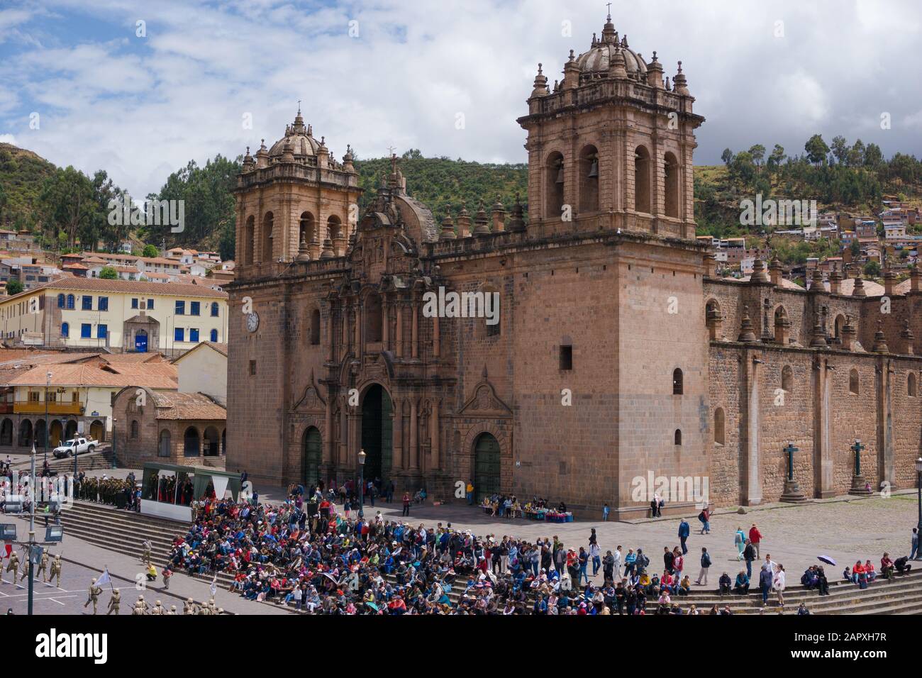 Cusco Cathedral located on the main square of Cusco in Peru Stock Photo