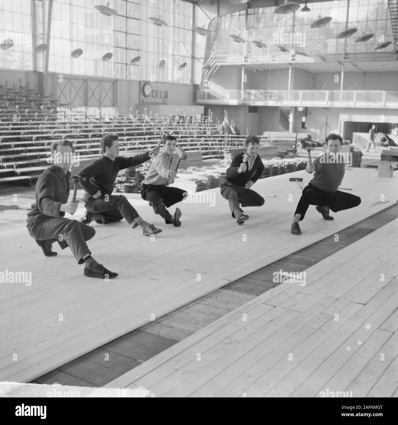 Carpenters Who Make Dance Floor For The Dance Group Georgiers In