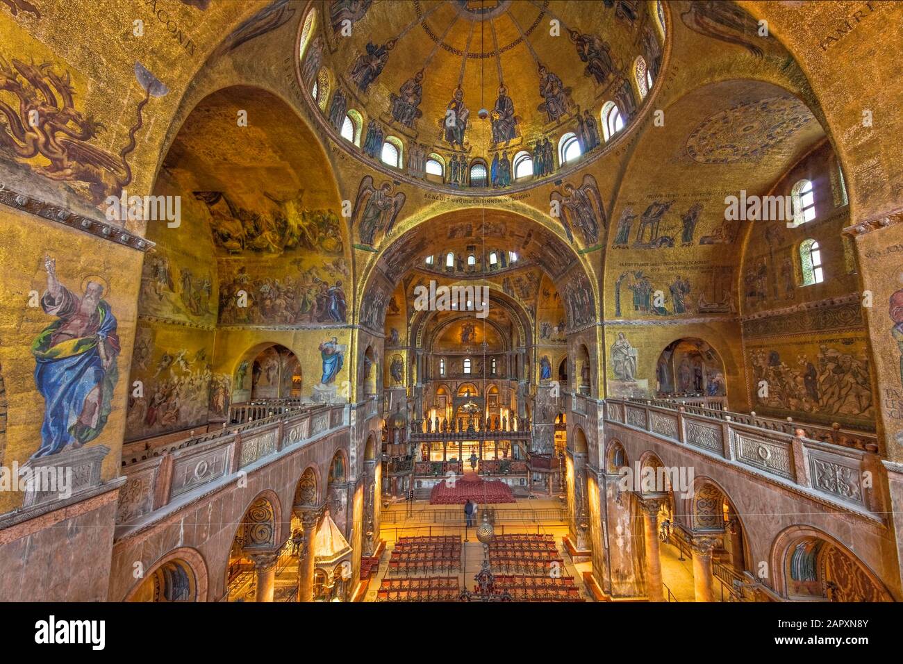 Venice san marco basilica interior hires stock photography and images
