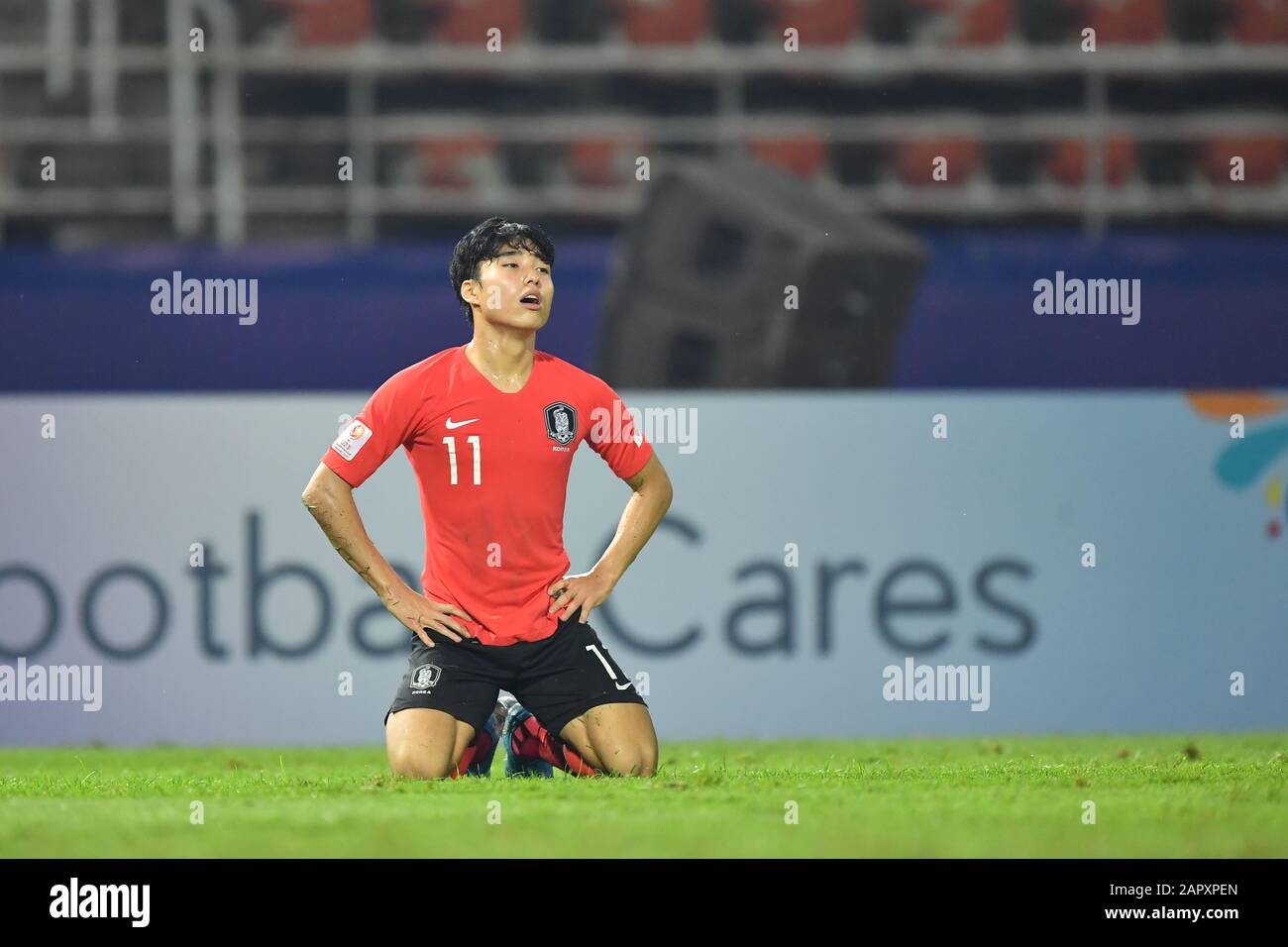 Pathum Thani Thailand 22nd Jan Lee Dong Jun L Of Korea Republic Seen In Action During The Afc U 23 Championship Semi Final Match Between Australia And Korea Republic At Thammasat Stadium In Pathum