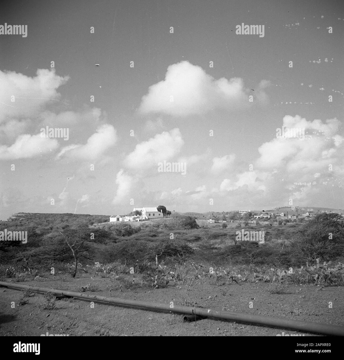 Journey to Suriname and the Netherlands Antilles  View with country house on Curaçao Date: 1947 Location: Curaçao Keywords: country houses, landscapes Stock Photo