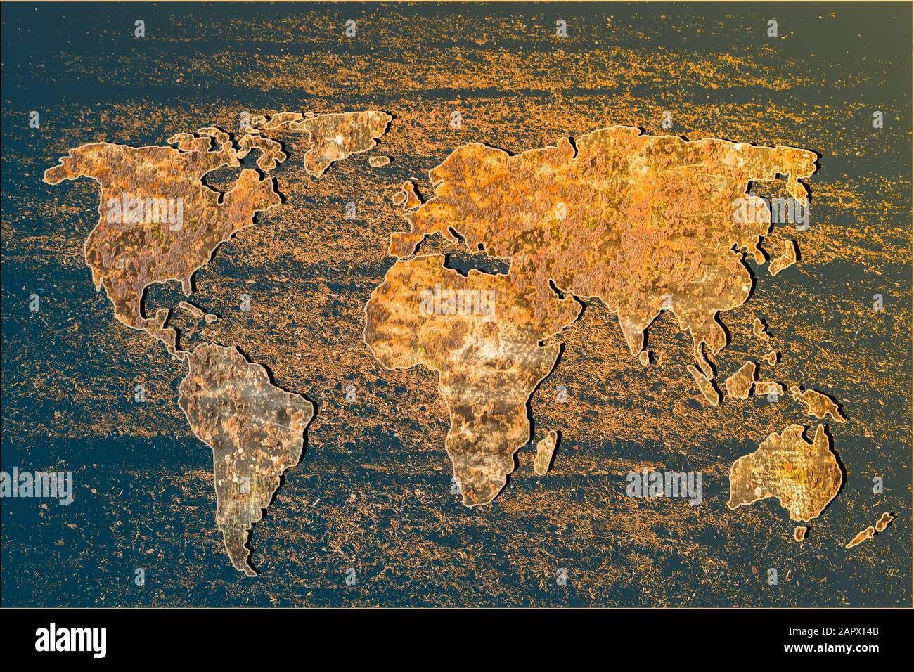 Roughly outlined world map with white background Stock Photo - Alamy