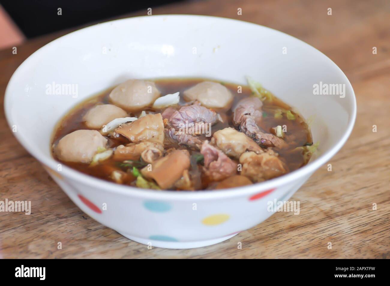 beef soup or pork soup with meatball and vegetable Stock Photo - Alamy