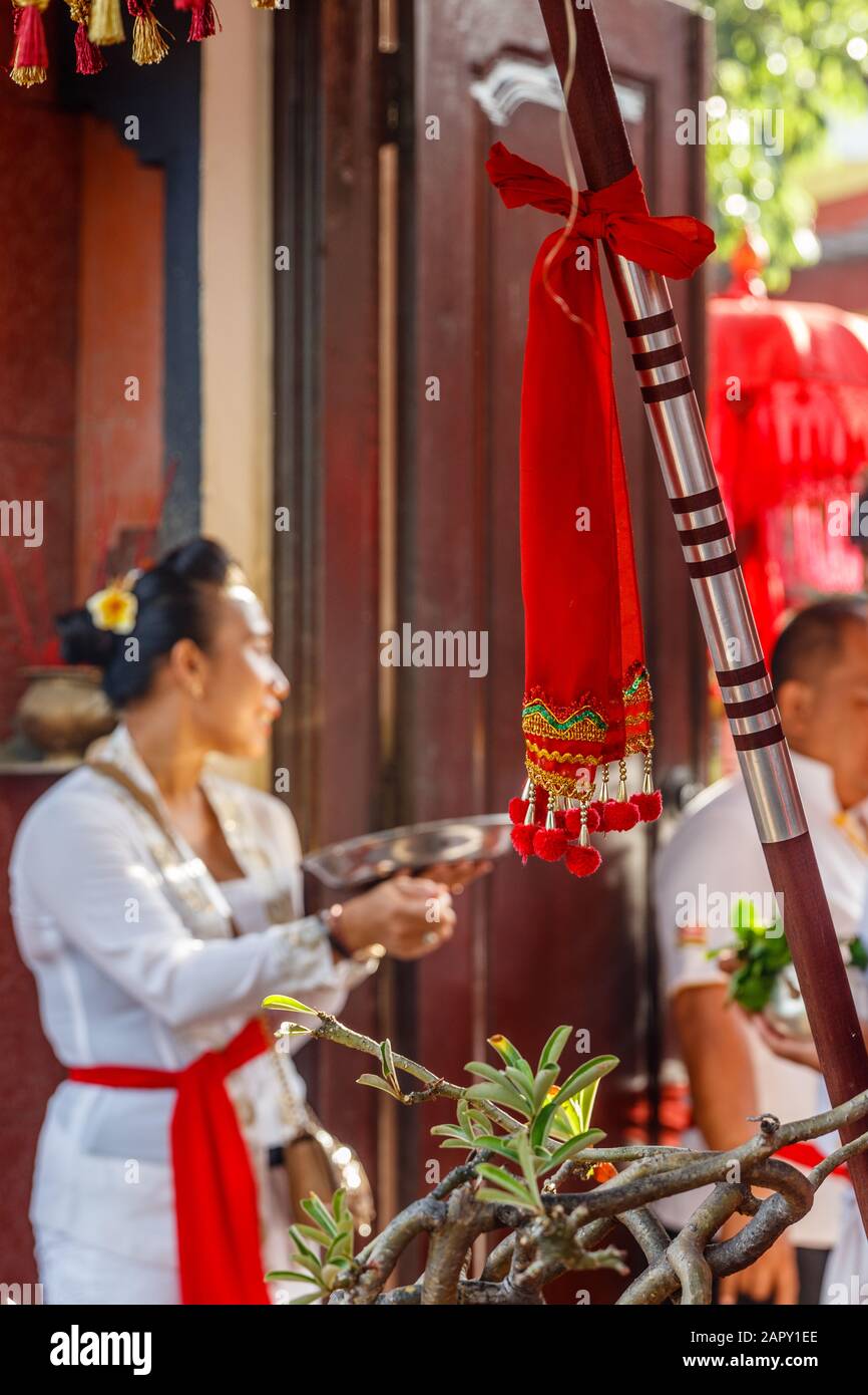 Vihara Dharmayana, Chinese Buddhist temple in Kuta, Bali, Indonesia. January, 24, 2020. Chinese-Indonesian community celebrating Lunar New Year Stock Photo