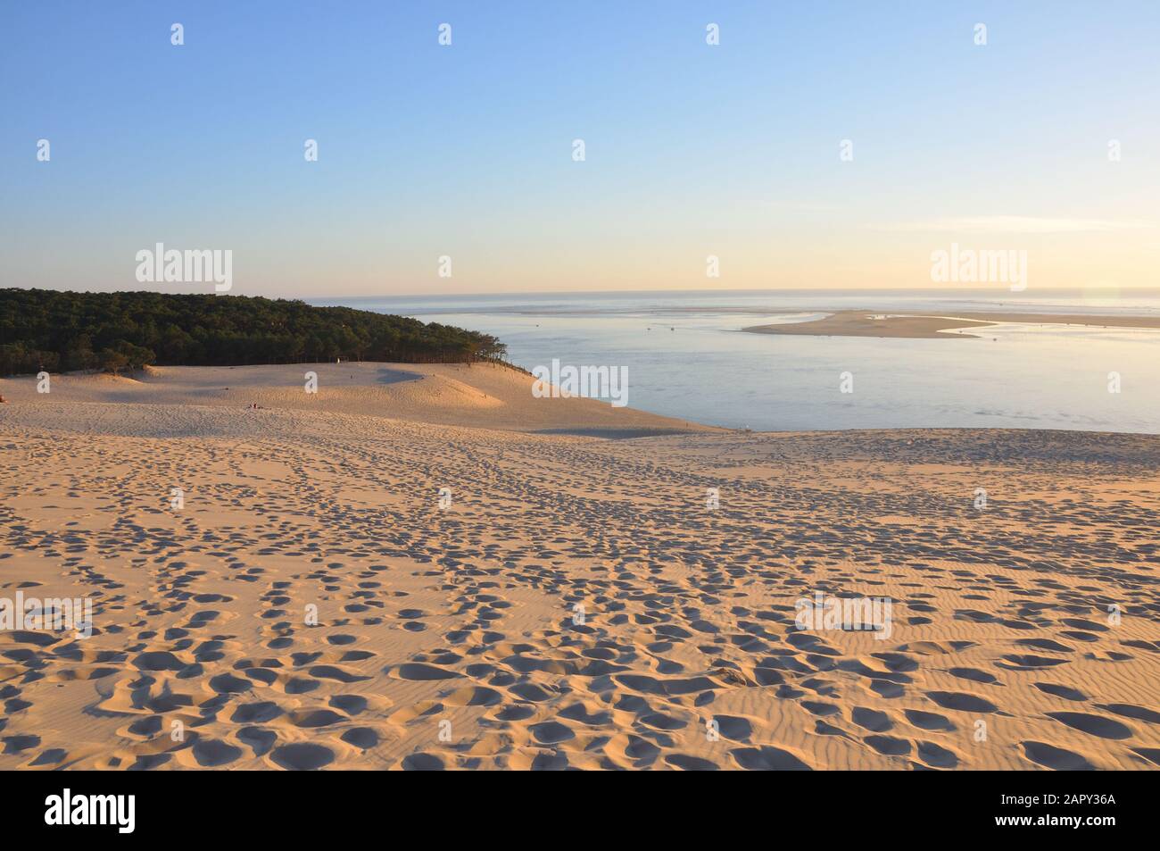 holidays around the Arcachon bay and the pilat dune, France. summer evening on the beach Stock Photo
