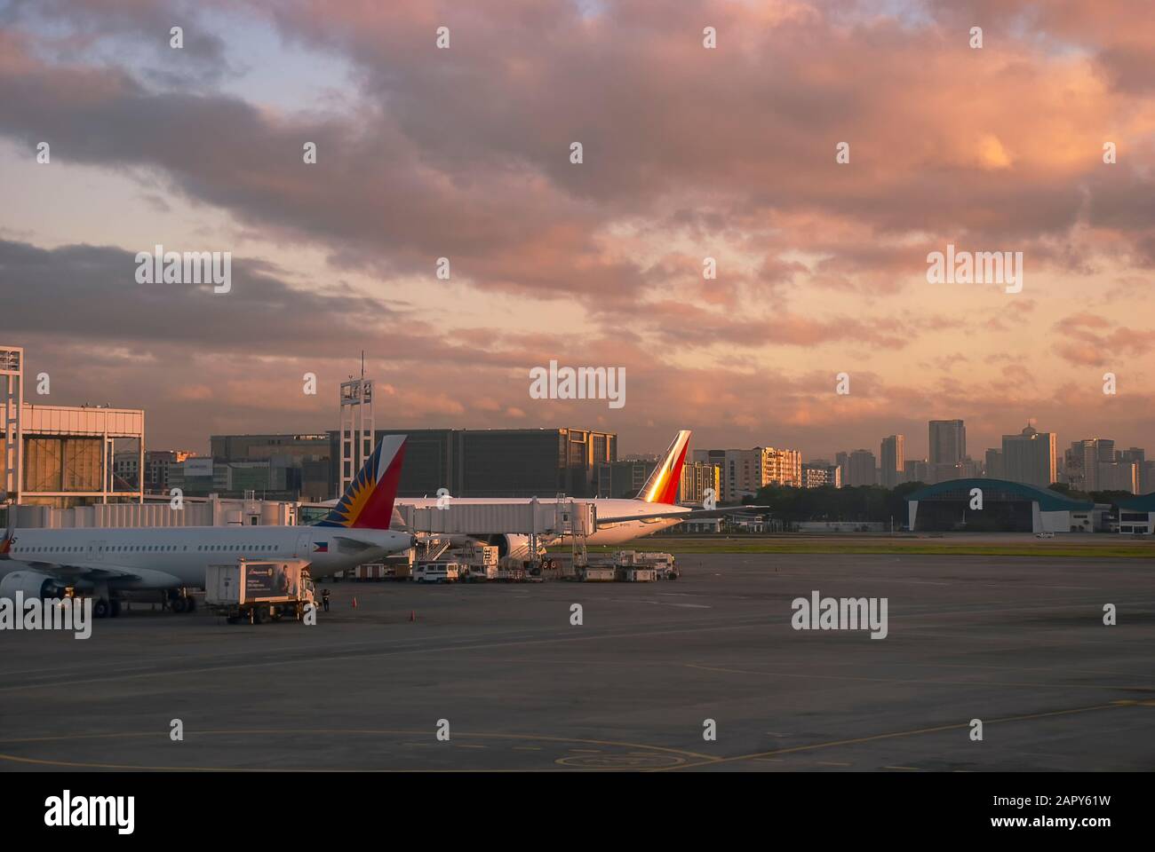 Early morning at Ninoy Aquino International Airport in Manila, Philippines Stock Photo