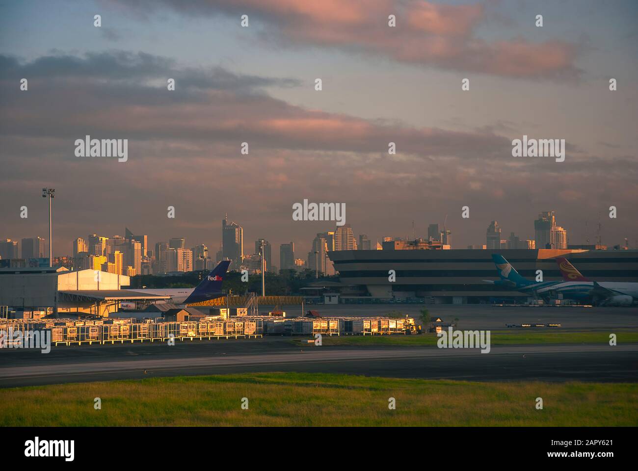 Early morning at Ninoy Aquino International Airport in Manila, Philippines Stock Photo