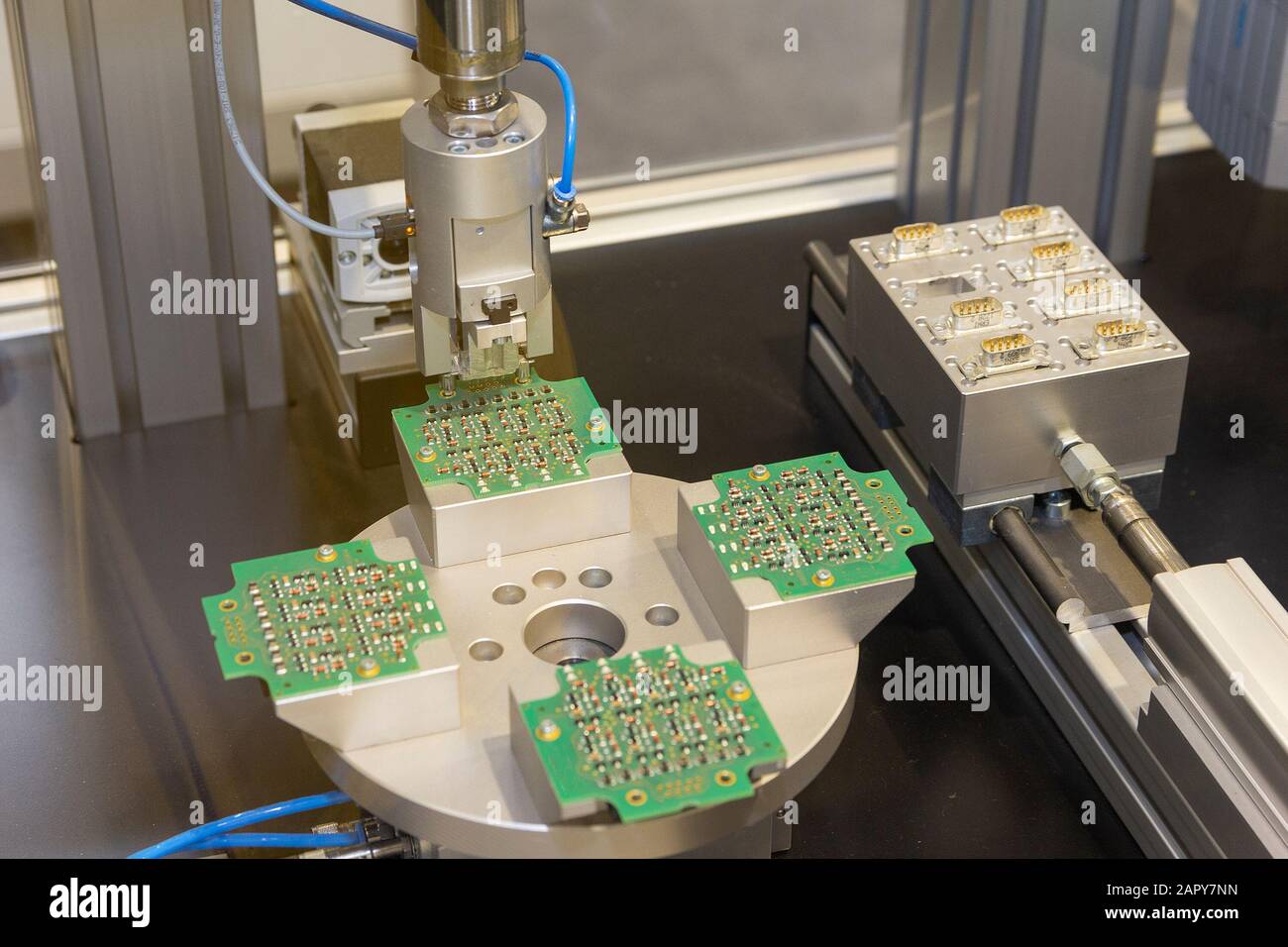 Robotic production of electronic components. Industry Stock Photo Alamy