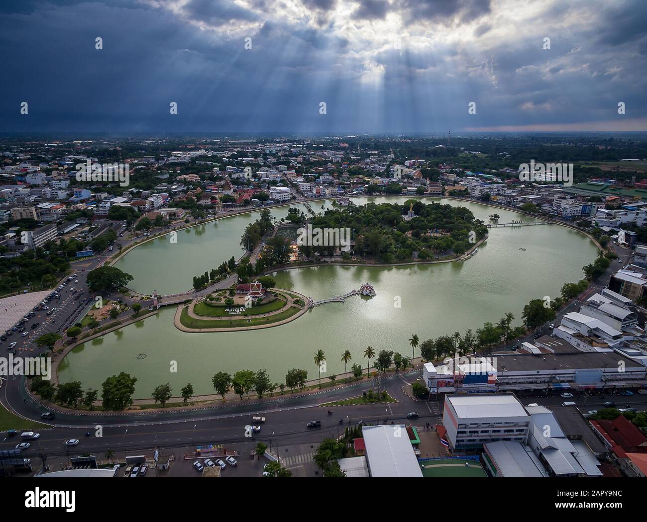 Aerial View Palanchai Lake, RoiEt, Thailand Stock Photo Alamy