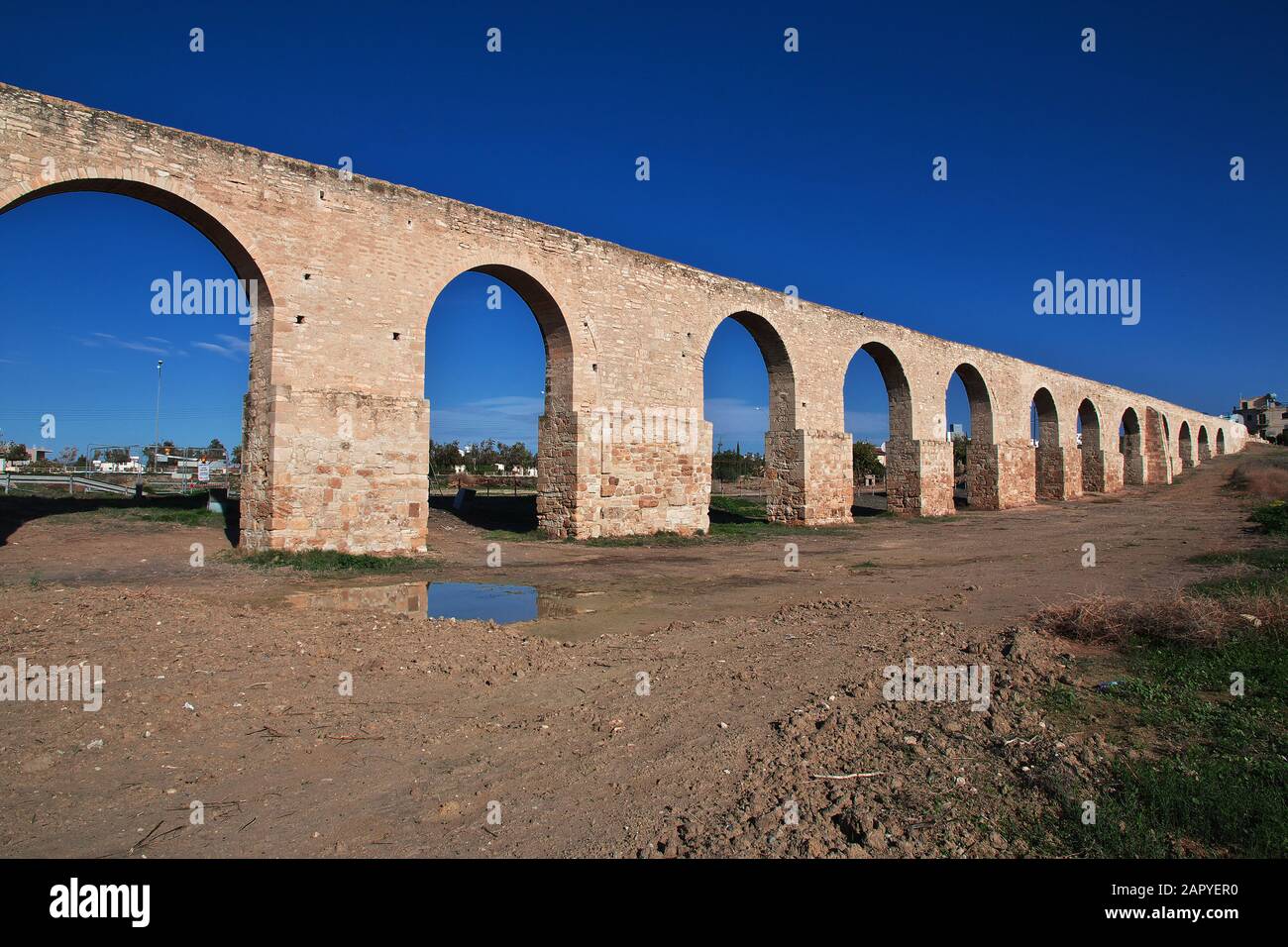 The ancient aqueduct in Larnaca, Cyprus Stock Photo - Alamy