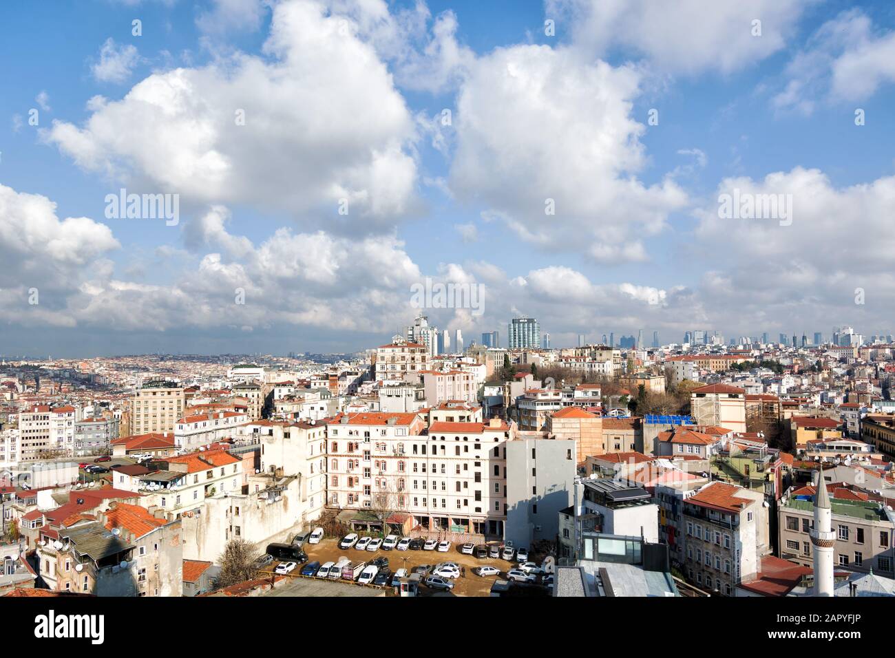 Panoramic view over the city from Galata tower, Istanbul, Turkey Stock Photo