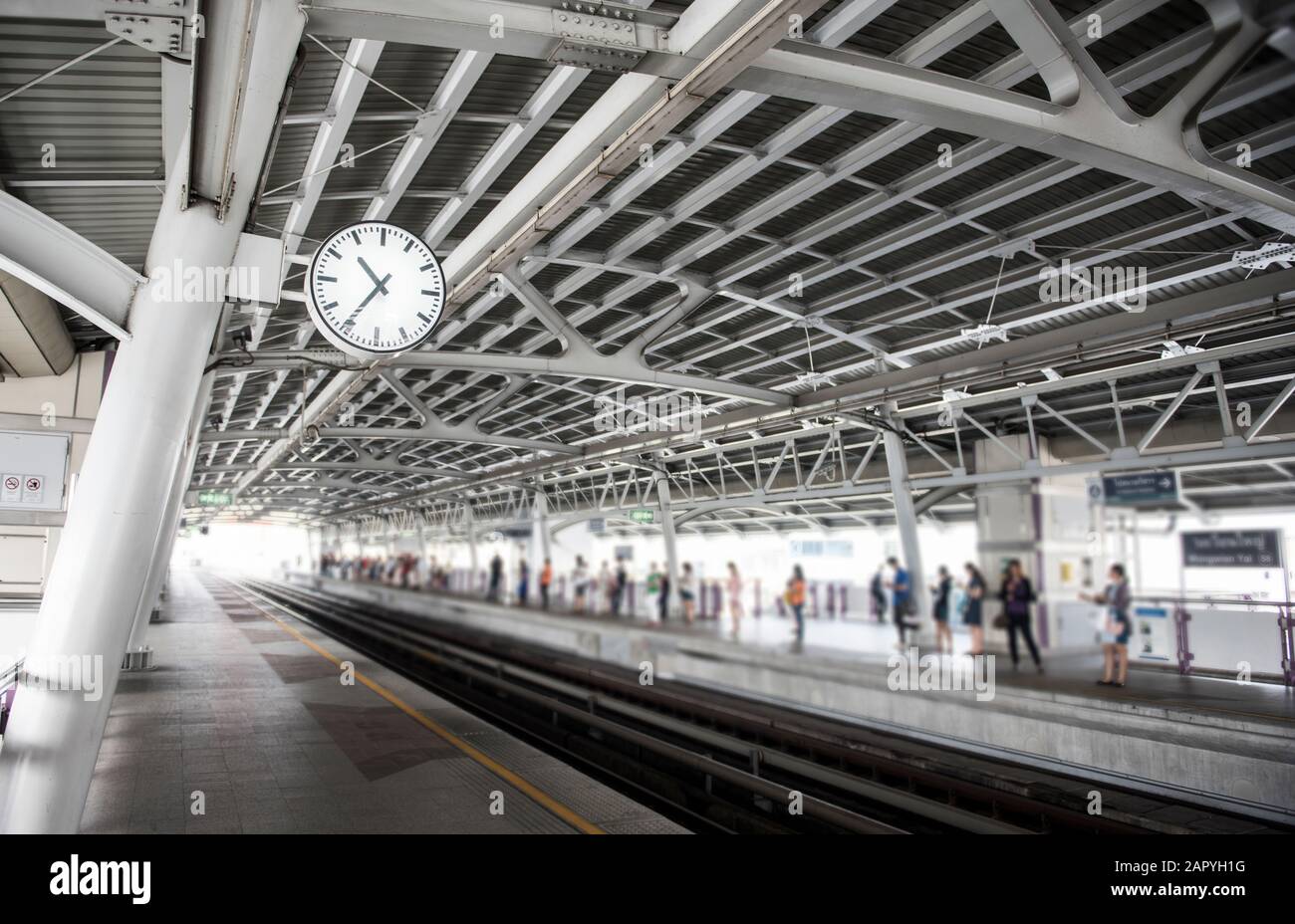 Train Station Background Bangkok Thailand Focus On Clock Stock Photo Train Station Background Bangkok Thailand Focus On Clock Stock Photo