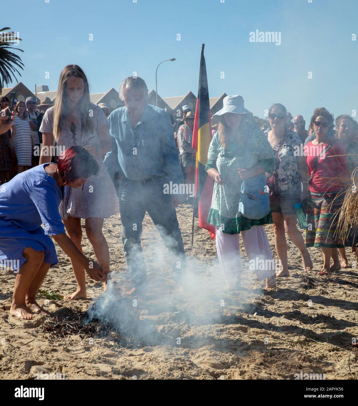 Fremantle, Western Australia. 25th January 2020. People from Fremantle, Perth, Western come together, on Bathers Beach and around the Kidigo Art House, celebrating Aboriginal culture, music and as an alternative
