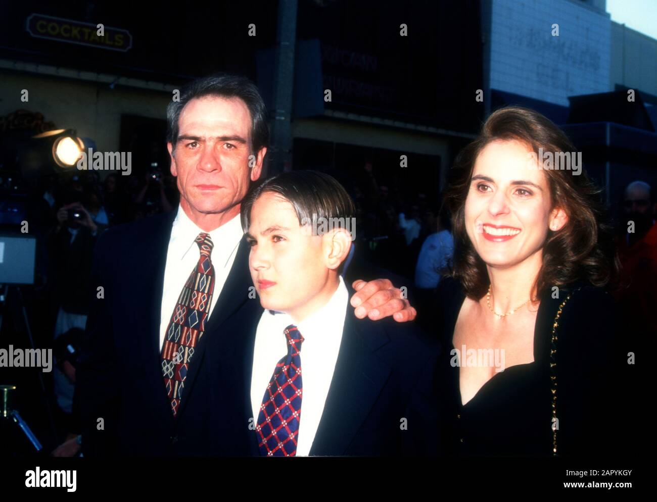 Westwood, California, USA 9th June 1995 Actor Tommy Lee Jones, son Austin  Jones and wife Kimberlea Jones attend Warner Bros. Pictures' 'Batman  Forever' Premiere on June 9, 1995 at Mann Village Theatre