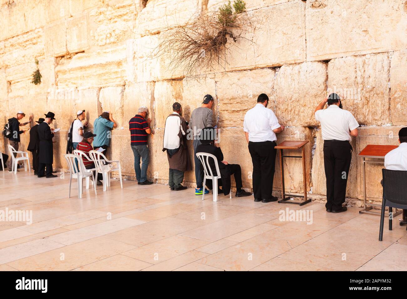 Wall of Tears or Wailing Wall in Jerusalem, Israel Stock Photo