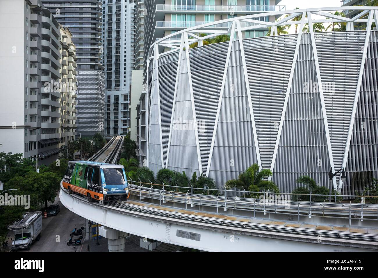 People Mover Transit System. Miami. Florida. USA Stock Photo