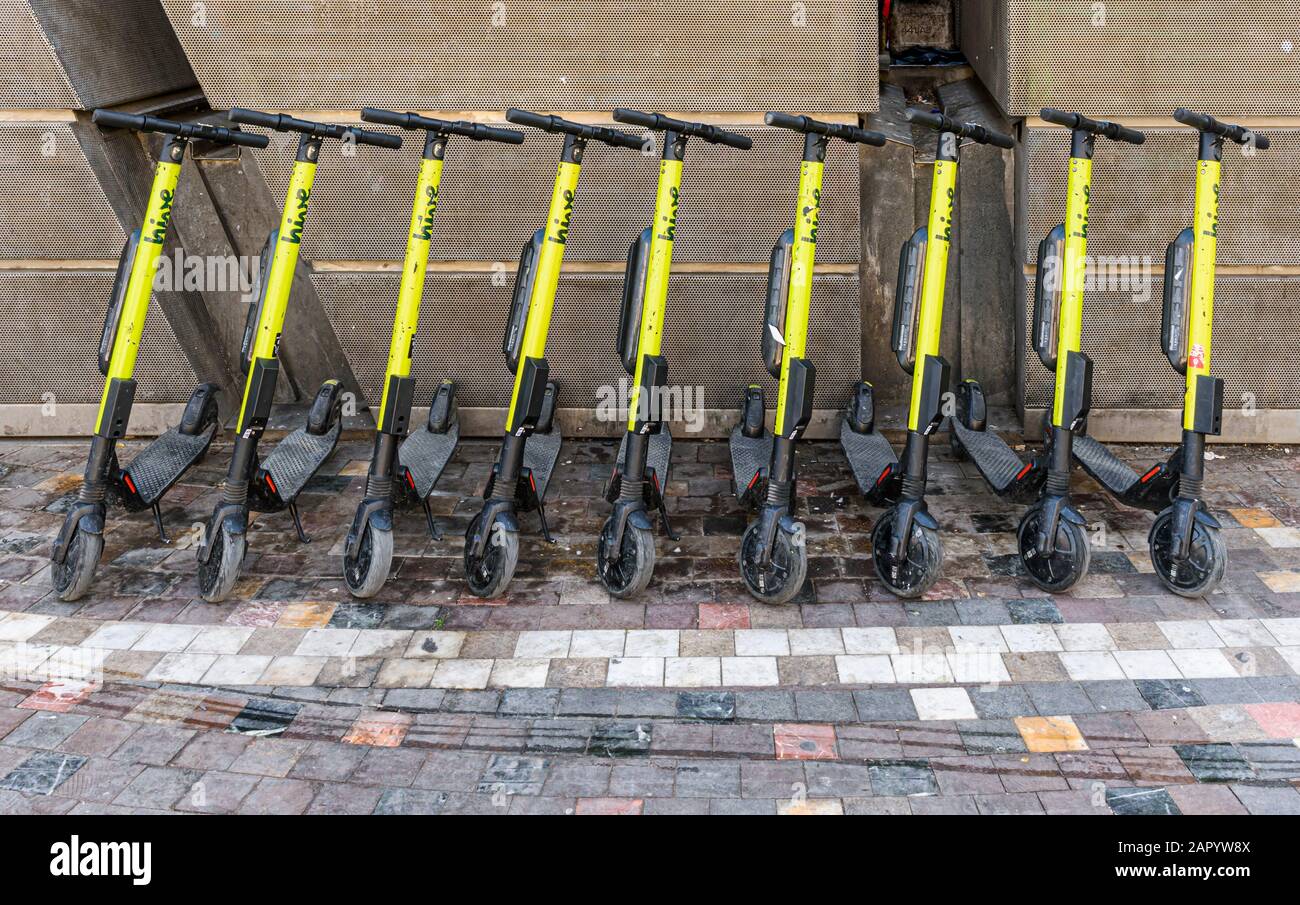 A group of Hive electric scooter sharing scooters in Athens, Greece Stock  Photo - Alamy