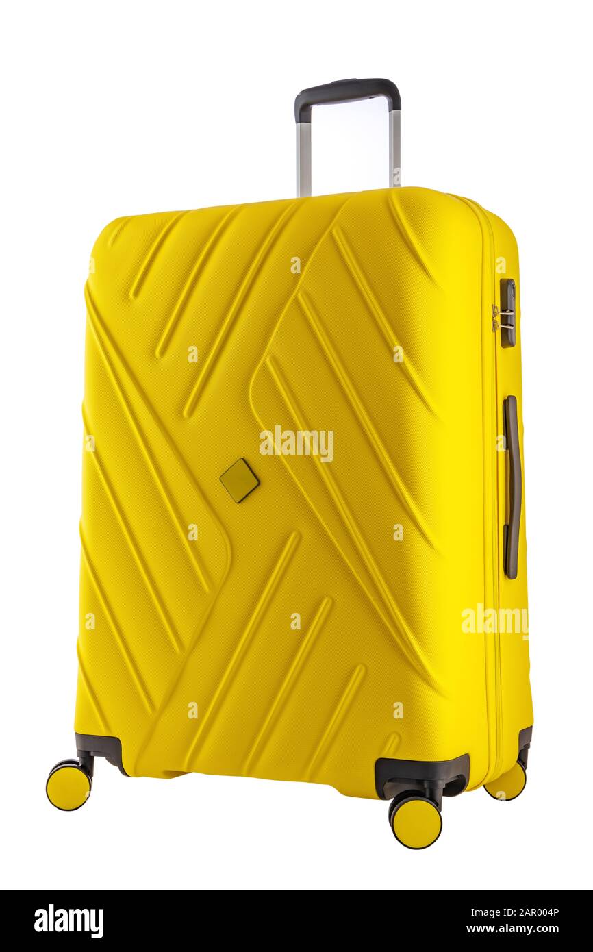 Suitcase with luggage for flight isolated with clipping path Stock Photo Alamy