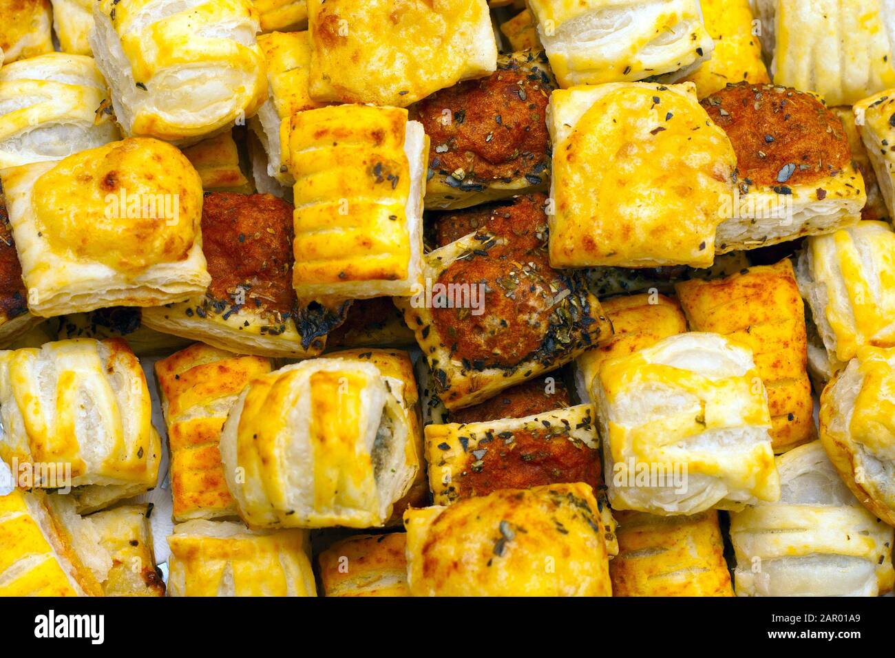 Savoury Pastry Buffet Selection of Mini Pastries Stock Photo